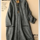 dark gray woolen overcoat cardigan thick winter coat