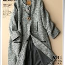 light gray woolen winter overcoat warm cardigan coat