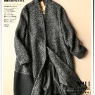 gray color patchwork woolen coat winter overcoat cardigan thick
