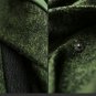 dark green mixed color woolen winter overcoat warm cardigan coat
