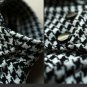 swallow grid woolen coat plus size winter overcoat cardigan jacket in black and white