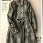 swallow grid woolen coat plus size winter overcoat cardigan jacket in black and white