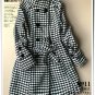 swallow grid woolen 4XL winter overcoat jacket cardigan coat in brown and white