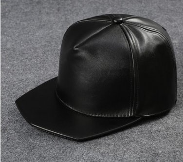 Plain black leather hat  Hip Hop Wholesale 3 pcs