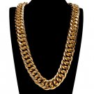 Hip Hop Hipster 30mm width 36" ICE OUT gold necklace