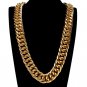Hip Hop Hipster 30mm width 36" ICE OUT gold necklace