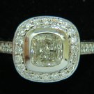 █$17000 GIA 2.63CT HALO CUSHION CUT DIAMOND RING PLATINUM  I/VS1█