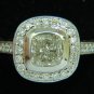 █$17000 GIA 2.63CT HALO CUSHION CUT DIAMOND RING PLATINUM  I/VS1█