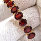 $6000 16.75ct NATURAL RED GARNET DIAMONDS BANGLE BRACELET 14KT