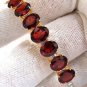 $6000 16.75ct NATURAL RED GARNET DIAMONDS BANGLE BRACELET 14KT