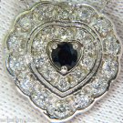 █$4000 1.25CT NATURAL SAPPHIRE DIAMOND CLUSTER NECKLACE 14KT █