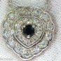 â–ˆ$4000 1.25CT NATURAL SAPPHIRE DIAMOND CLUSTER NECKLACE 14KT â–ˆ