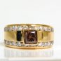 â$9000 3.21CT NATURAL FANCY VIVID BROWN DIAMOND RING 14KT VSâ