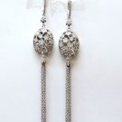 █$7000 VIDEO 18KT 3D 1.50CT STAR DOME DIAMOND DANGLE EARRINGS G/VS & 4 INCH█