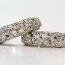 █$5500 18KT 1.65CT 3D BEZEL DIAMOND HOOP EARRINGS MODERN A++VS █