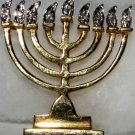 █14KT HUGE HANUKAH MENORAH CANDELABRUM PENDANT CHARM█