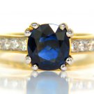 █$12000 5.20CT NATURAL SAPPHIRE DIAMOND RING  VIVID ROYAL BLUE TONE CUSHION CUT