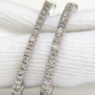 █$3500 .85CT DIAMONDS HOOP EARRINGS G /VS SNAP EASY BUTTON DECO 14KT █