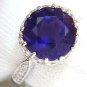 â–ˆ$3000 5.20CT NATURAL BRILLIANT ROUND DEEP PURPLE AMETHYST DIAMOND RING 14KT