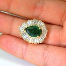 $17,500 5.35CT NATURAL EMERALD DIAMOND RING BALLERINA COCKTAIL CLUSTER 18KT BEST