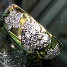 █1.00CT DIAMOND PAVE HEART & STAR RING █14kt█  HANDSET
