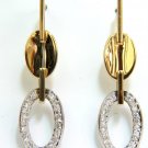 █$2800 VIDEO .40CT DIAMONDS DANGLE EARRINGS 14KT TWO TONED F/VS MIRROR FINISH