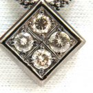 █$7000 1.54CT DIAMONDS NATURAL FANCY LIGHT BROWN BEADED NECKLACE 14KT BLACKENED█