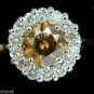 $9000 2.01CT NATURAL FANCY ORANGE BROWN DIAMOND CLUSTER HALO RING G/VS FULL CUTS
