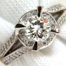 █$9500 1.61CT ROUND BRILLIANT DIAMOND RAISED CROWN RING
