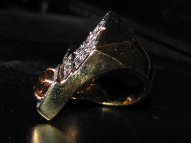 &acirc;��2.50CT DIAMONDS SHIELD RING&acirc;��RARE ESTATE&acirc;��$9000&acirc;��28MM BIG