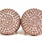 █$15000 5.50CT DIAMONDS CLUSTER DOMED BEAD SET BUTTON PUFFED CLIP EARRINGS G/VS