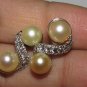 VIDEO .50ct DIAMONDS CULTURE PEARL EARRINGS 14KT