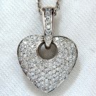 $6000 1.85CT NATURAL DIAMONDS MODIFIED MOD DANGLE HEART PENDANT BEAD SET 18KT VS