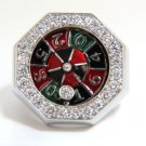 $7500 .75CT DIAMONDS ROULETTE SPINNING RING 18KT F/VS GAMBLER DECO ENAMEL A++