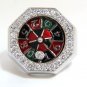 $7500 .75CT DIAMONDS ROULETTE SPINNING RING 18KT F/VS GAMBLER DECO ENAMEL A++