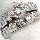 $37,000 GIA 3.95CT F/VS2 ROUND BRILLIANT DIAMOND RING + MATCHING BAND PRINCESS