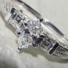 $3750█NATURAL .56CT MARQUISE & ASCHER CUT DIAMOND RING█