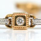 $5500 VIDEO CIRCLE & BAR .95CT DIAMOND BRACELET TWO TONED 14KT G/SI 7 INCH