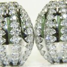 █$8000 VIDEO 3.00CT DIAMONDS DECO HUGGIE EARRINGS G/VS 14KT & SPARKLE A++█