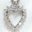 $4000 1.20CT CLASSIC NATURAL DIAMONDS HEART PENDANT 14KT Si-1 / G + CHAIN