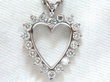 $4000 1.20CT CLASSIC NATURAL DIAMONDS HEART PENDANT 14KT Si-1 / G + CHAIN