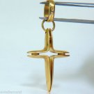 █ 18KT RARE DESIGNER "BARAKA" SPLIT CROSS PENDANT █