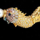 $7000 1.78CT NATURAL FANCY COLOR PINK  BLUE DIAMOND FISH PENDANT BROOCH PIN