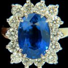 █$15000 GIA  5.81CT NATURAL FINE GEM SAPPHIRE DIAMOND RING CLASSIC SET