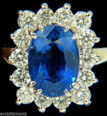 &acirc;��$15000 GIA  5.81CT NATURAL FINE GEM SAPPHIRE DIAMOND RING CLASSIC SET
