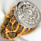 $52000 10.73CT NATURAL FANCY COLORS DIAMONDS RING 18KT NUGGET VINE TWIST CIRCLE