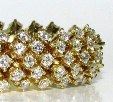 &acirc;��$35000 VIDEO 18KT 10.00CT DIAMONDS DOME CLUSTER LINE BRACELET &acirc;��
