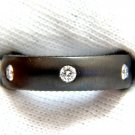 .65CT DIAMOND ETERNITY RING BRUSHED BLACKENED SILVER G/VS SIZE 7.75 UNISEX