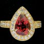 █$6000 NATURAL 4.50CT PINK TOURMALINE DIAMOND RING HALO A+ LUSTER VS PRIME 14KT