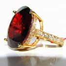 █$20,000 NATURAL 35.75CT VIVID RED SPESSARTITE DIAMOND RING █ENCRUSTED